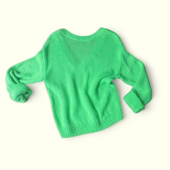 PINK Victoria's Secret Sweaters - Neon Green V-Neck Sweater – Victoria’s Secret PINK Med